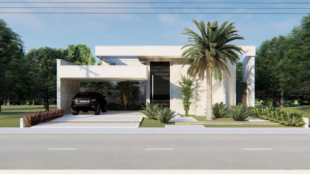 Fachada de residência projetada